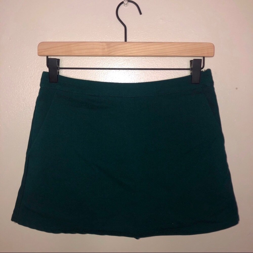 forest green mini skirt